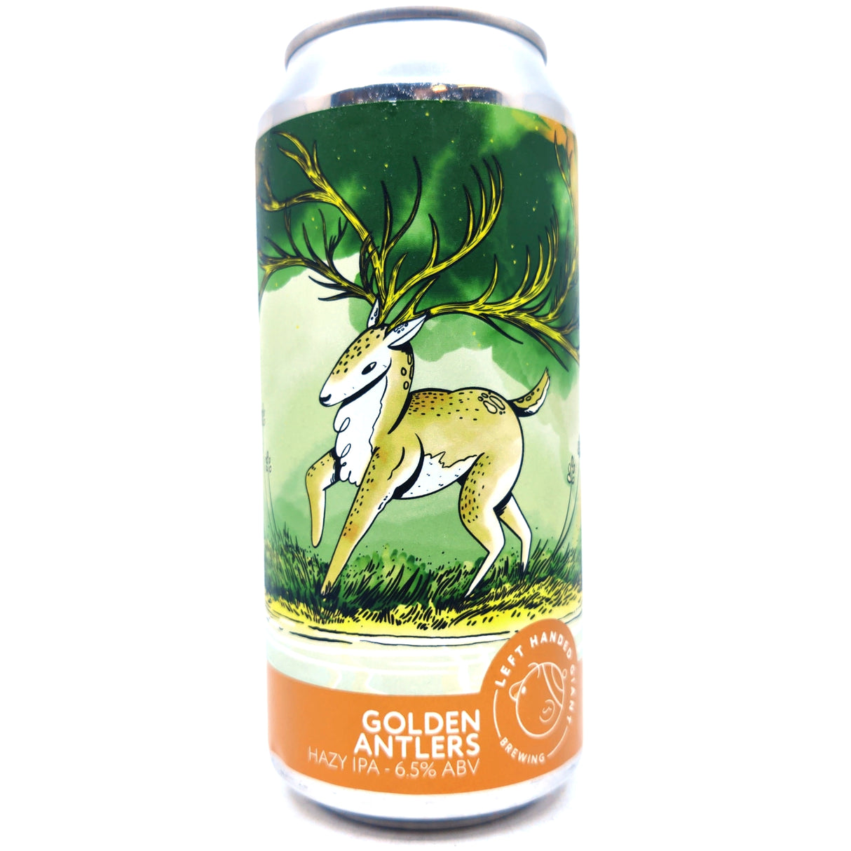 Left Handed Giant Golden Antlers IPA 6.5% (440ml can)-Hop Burns & Black