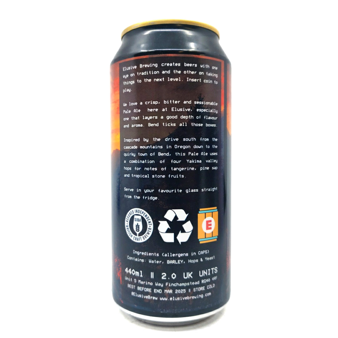Elusive Brewing Bend West Coast Pale Ale 4.5% (440ml can)-Hop Burns & Black