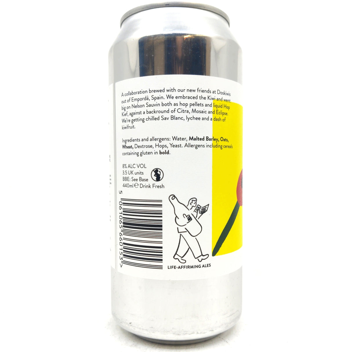 Beak Brewery x Doskiwis Kiwi Double IPA 8% (440ml can)-Hop Burns & Black