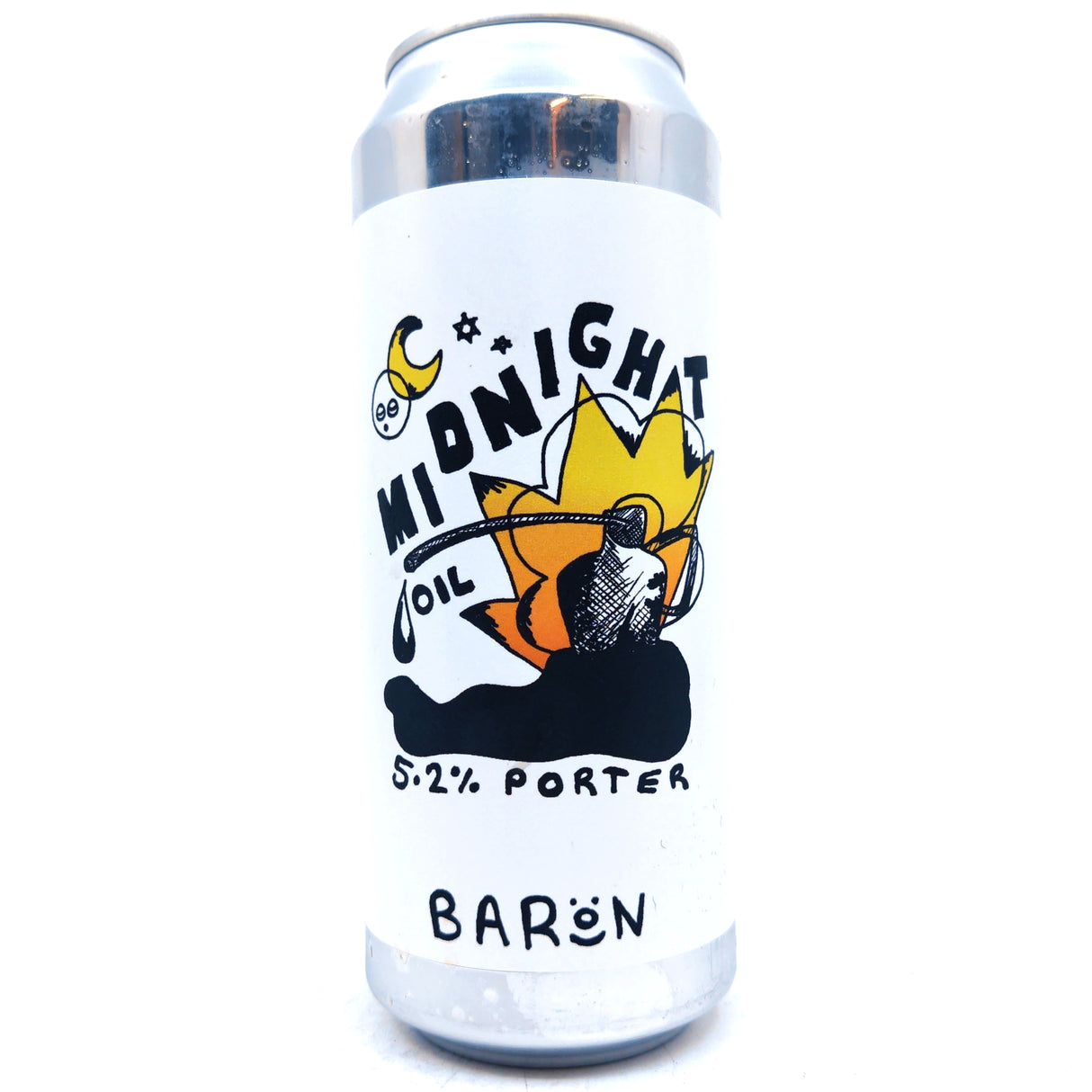 Baron Brewing Midnight Oil Porter 5.2% (500ml can)-Hop Burns & Black