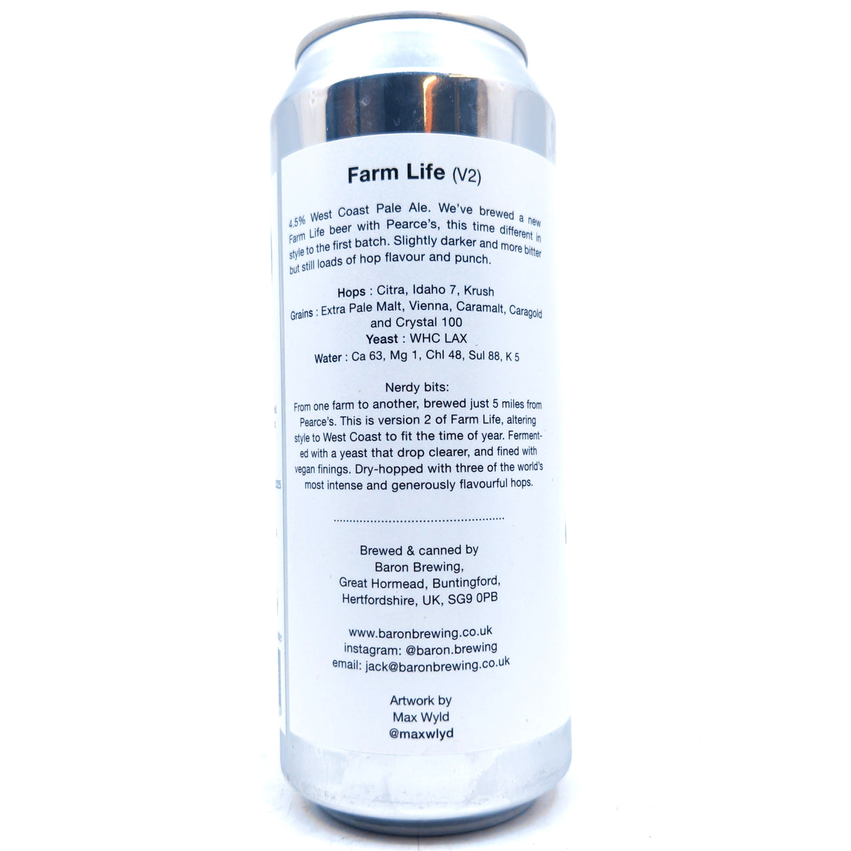 Baron Brewing Farm Life Pale Ale 4.5% (500ml can)-Hop Burns & Black