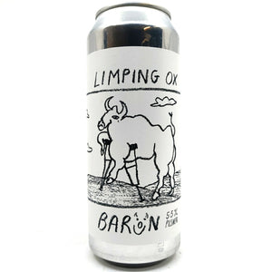 Baron Brewing Limping Ox Pilsner 5.5% (500ml can)-Hop Burns & Black