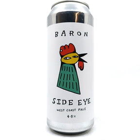 Baron Brewing Side Eye West Coast Pale Ale 4.8% (500ml can)-Hop Burns & Black