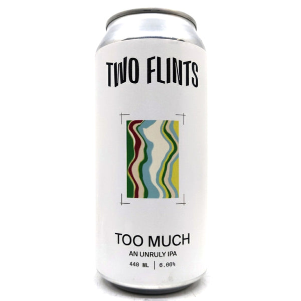 Two Flints Too Much IPA 6.66% (440ml can)-Hop Burns & Black