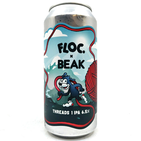 Floc Brewing x Beak Brewery Threads 1 IPA 6.2% (440ml can)-Hop Burns & Black