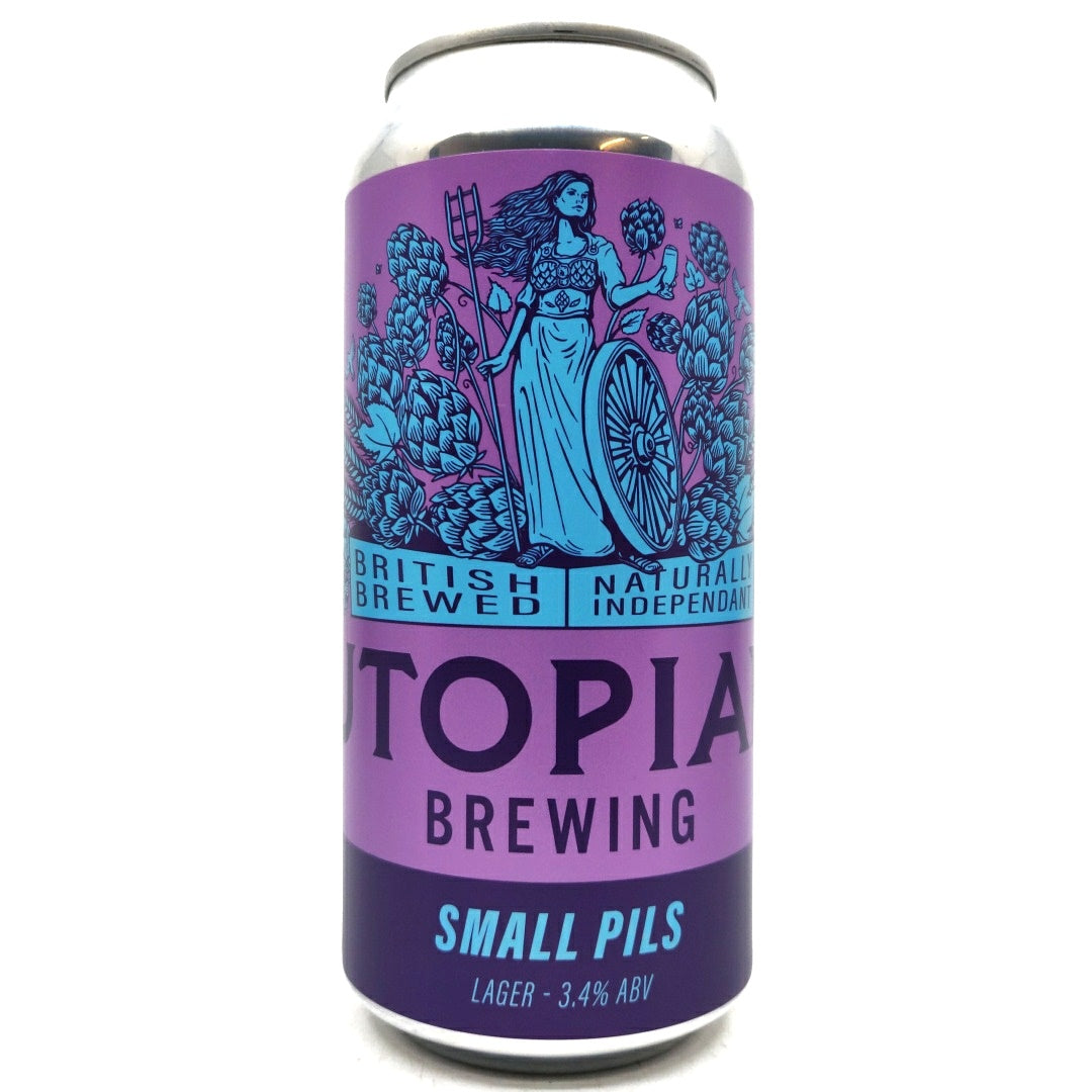 Utopian Small Pils 3.4% (440ml can)-Hop Burns & Black
