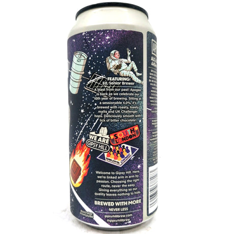 Gipsy Hill Apogee Dry Irish Stout 4% (440ml can)-Hop Burns & Black