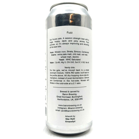 Baron Brewing Fuzz Pale Ale 4.5% (500ml can)-Hop Burns & Black