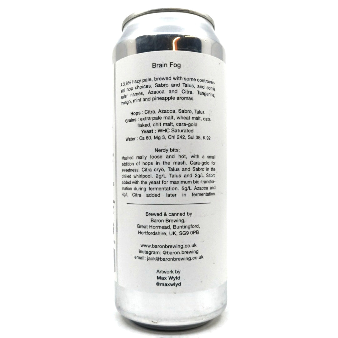 Baron Brewing Brain Fog Pale Ale 3.8% (500ml can)-Hop Burns & Black