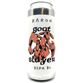 Baron Brewing Goat Slayer Double IPA 8% (500ml can)-Hop Burns & Black