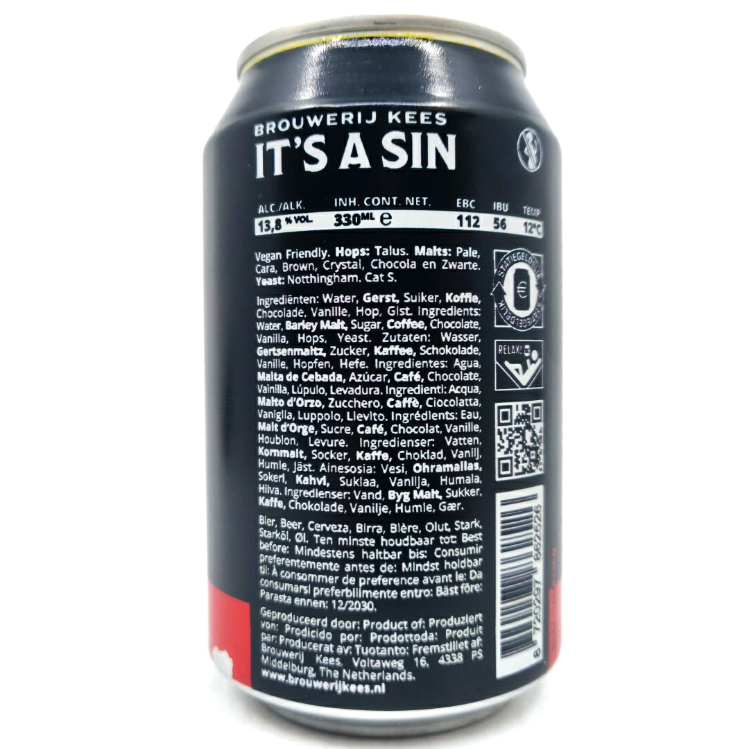 Kees x Puhaste It's A Sin Imperial Stout 13.8% (330ml can)-Hop Burns & Black
