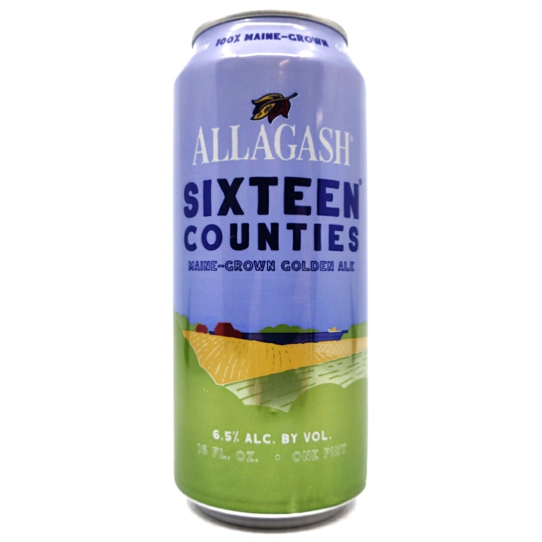 Allagash Sixteen Counties Maine-Grown Golden Ale 6.5% (473ml can)-Hop Burns & Black