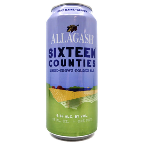 Allagash Sixteen Counties Maine-Grown Golden Ale 6.5% (473ml can)-Hop Burns & Black