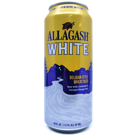 Allagash White Belgian-Style Wheat Beer 5.2% (473ml can)-Hop Burns & Black