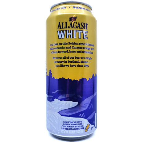 Allagash White Belgian-Style Wheat Beer 5.2% (473ml can)-Hop Burns & Black