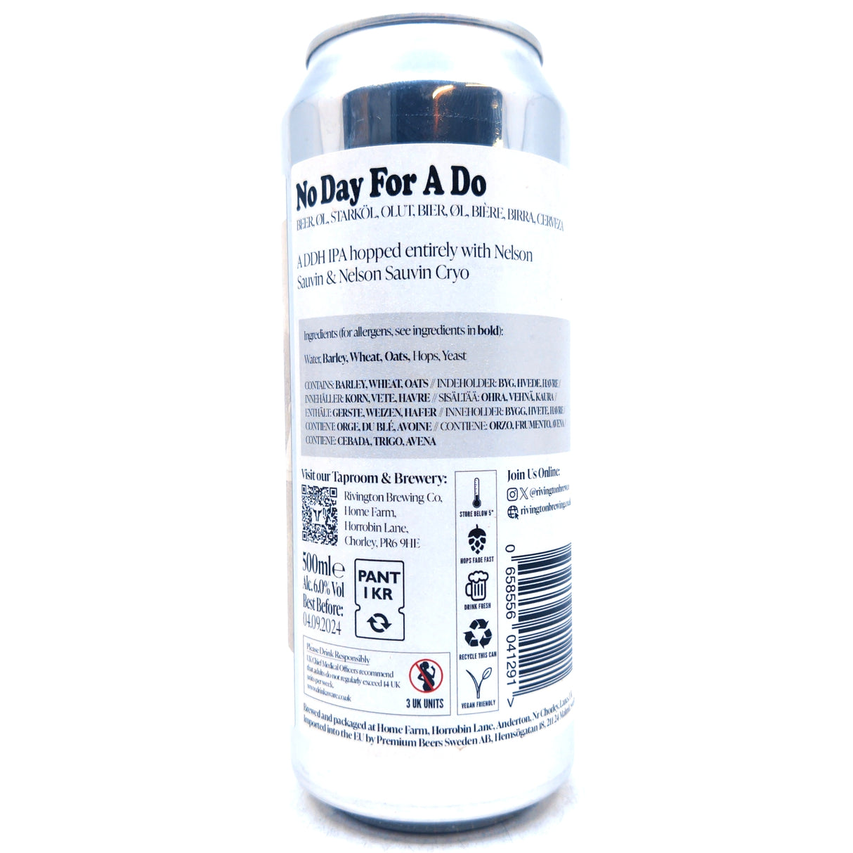 Rivington No Day For A Do DDH IPA 6% (500ml can)-Hop Burns & Black