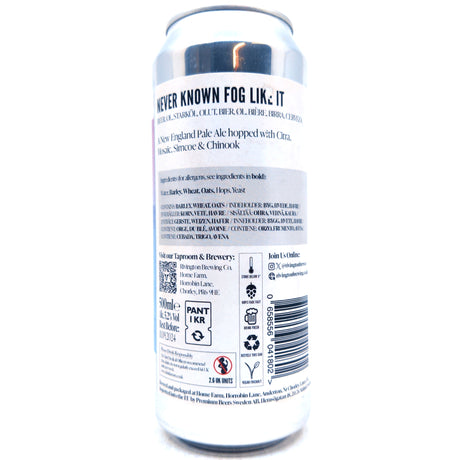 Rivington Never Known Fog Like It Pale Ale 5.2% (500ml can)-Hop Burns & Black