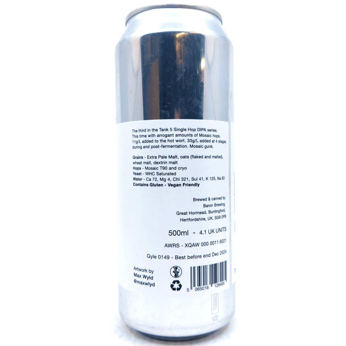 Baron Brewing Rooster Double IPA 8.2% (500ml can)-Hop Burns & Black