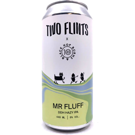 Hop Burns & Black x Two Flints Mr Fluff DDH Hazy IPA 6% (440ml can)-Hop Burns & Black