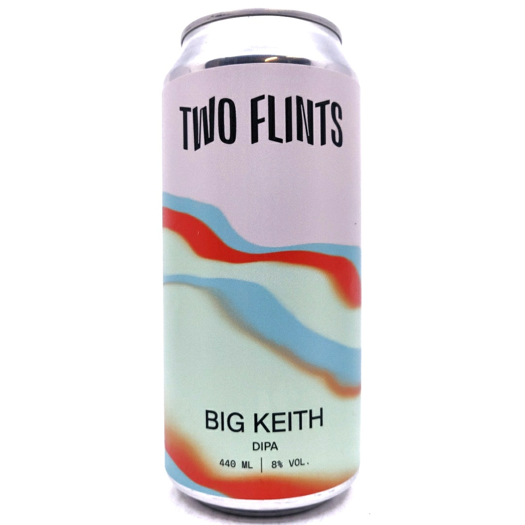 Two Flints Big Keith Double IPA 8% (440ml can)-Hop Burns & Black