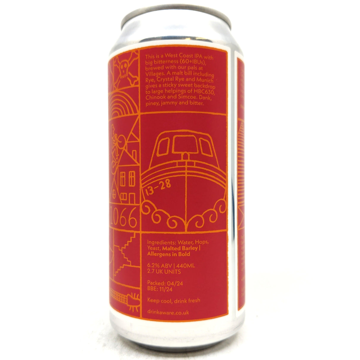 The Hastings Project West Coast IPA 6.2% (440ml can)-Hop Burns & Black