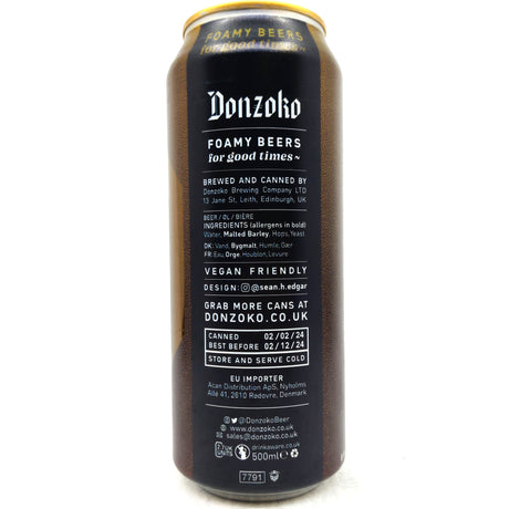 Donzoko x Newbarns Psycho Keller Lager 5.5% (500ml can)-Hop Burns & Black
