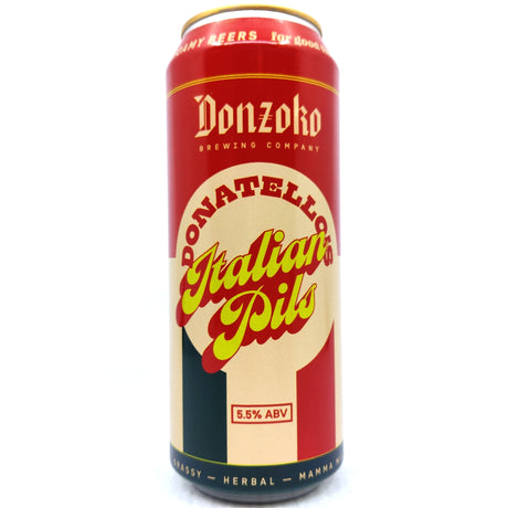 Donzoko Donatello's Italian Pils 5.5% (440ml can)-Hop Burns & Black