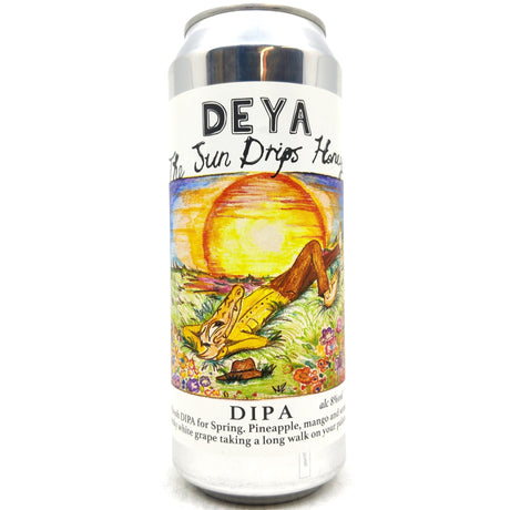 DEYA Sun Drips Honey Double IPA 8% (500ml can)-Hop Burns & Black