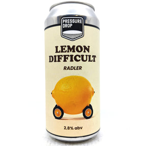 Pressure Drop Lemon Difficult Radler 2.8% (440ml can)-Hop Burns & Black