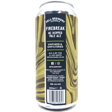 Fell Brewery Firebreak NZ Pale Ale IPA 4.8% (440ml can)-Hop Burns & Black