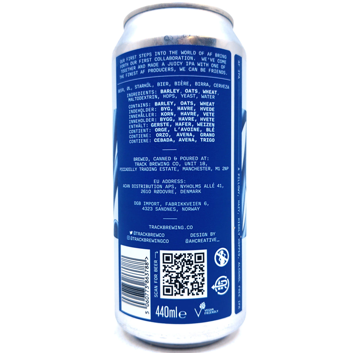 Track x We Can Be Friends All Night AF IPA 0.5% (440ml can)-Hop Burns & Black