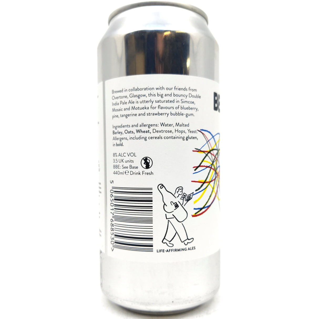 Beak Brewery x Overtone Tones Double IPA 8% (440ml can)-Hop Burns & Black