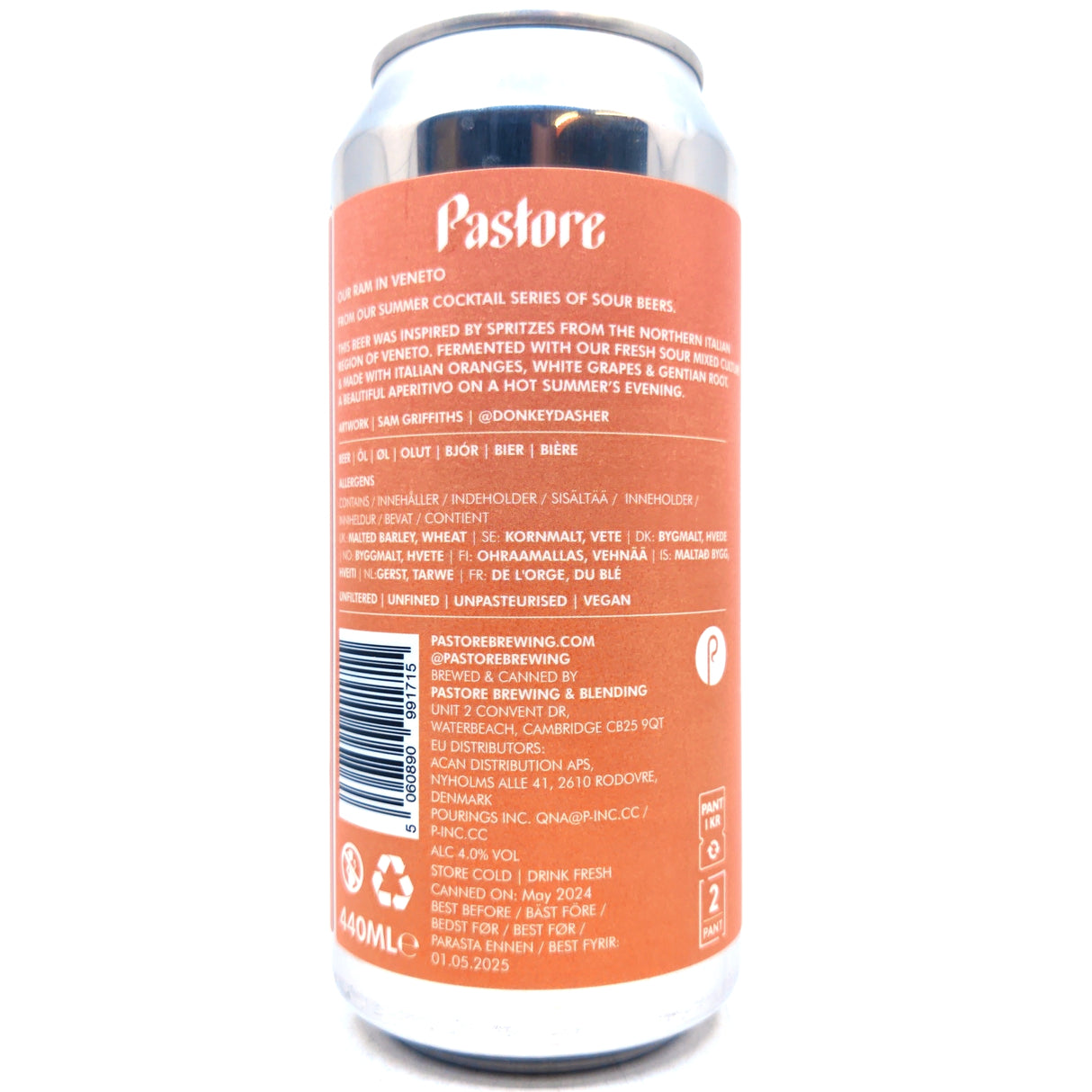 Pastore Our Ram In Veneto Orange Spritz Sour 4% (440ml can)-Hop Burns & Black