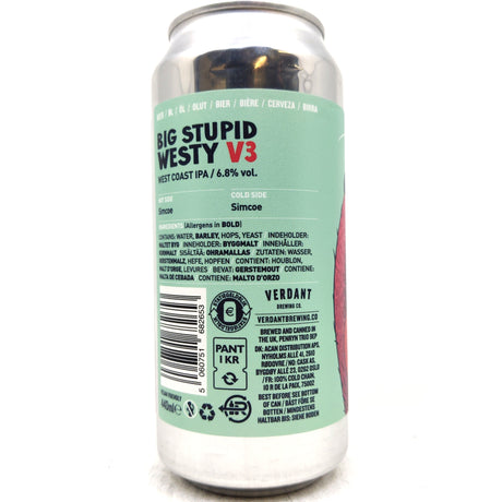 Verdant Big Stupid Westy V3 West Coast IPA 6.8% (440ml can)-Hop Burns & Black