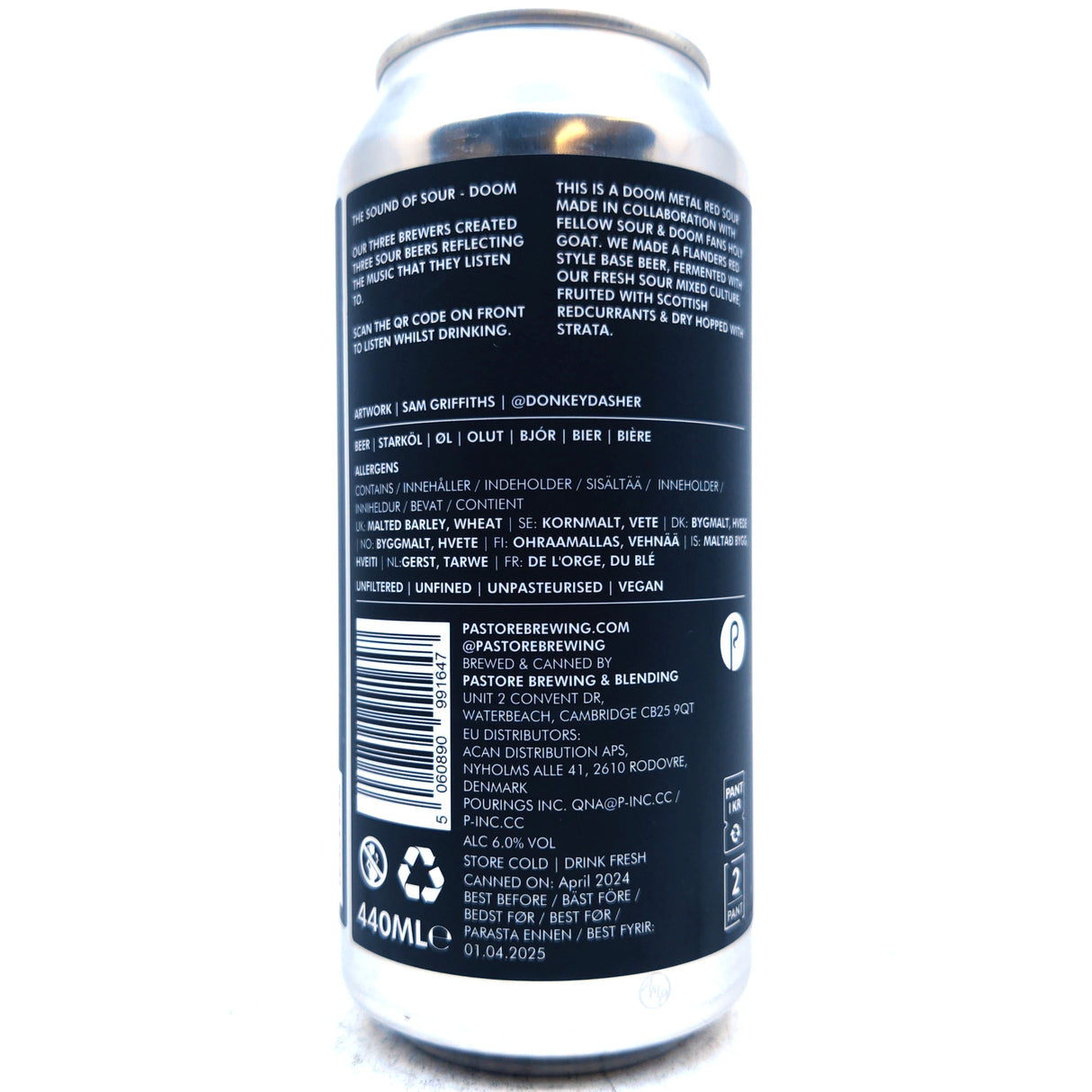 Pastore x Holy Goat Doom Redcurrant Sour 6% (440ml can)-Hop Burns & Black