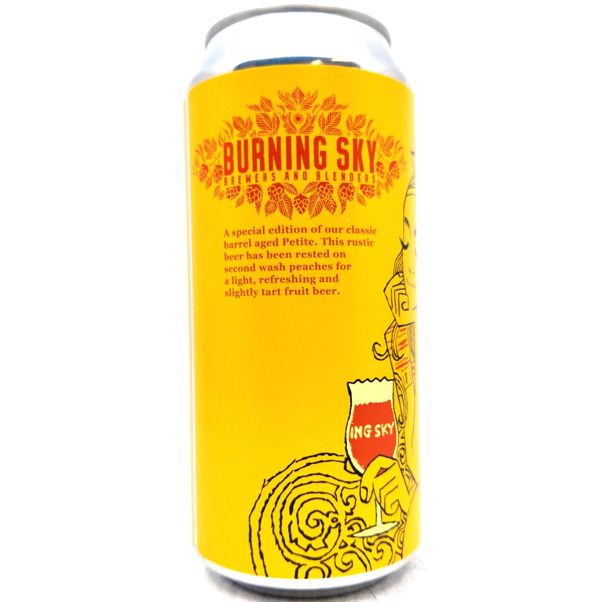 Burning Sky Petite Peche 3.5% (440ml can)-Hop Burns & Black