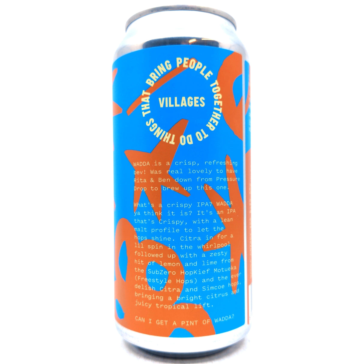 Villages x Pressure Drop Wadda Crispy IPA 5.6% (440ml can)-Hop Burns & Black