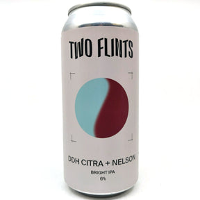 Two Flints DDH Citra & Nelson Bright IPA 6% (440ml can)-Hop Burns & Black