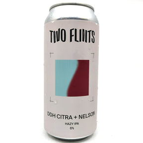 Two Flints DDH Citra & Nelson Hazy IPA 6% (440ml can)-Hop Burns & Black
