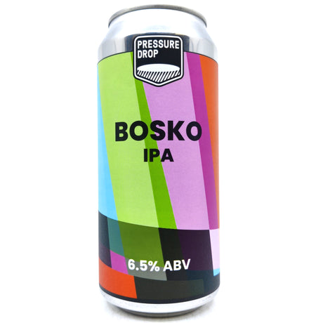 Pressure Drop Bosko West Coast IPA 6.5% (440ml can)-Hop Burns & Black