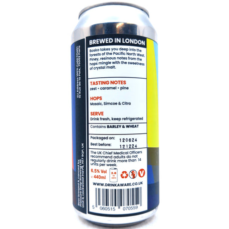 Pressure Drop Bosko West Coast IPA 6.5% (440ml can)-Hop Burns & Black