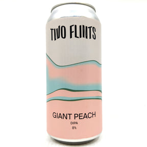 Two Flints Giant Peach Double IPA 8% (440ml can)-Hop Burns & Black