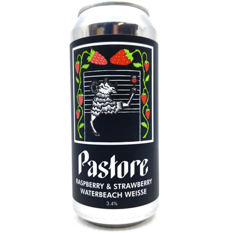 Pastore Raspberry & Strawberry Waterbeach Weisse 3.8% (440ml can)-Hop Burns & Black