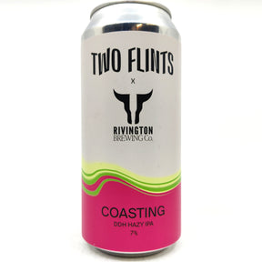 Two Flints x Rivington Coasting DDH Hazy IPA 7% (440ml can)-Hop Burns & Black