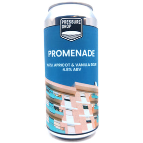 Pressure Drop Promenade Yuzu, Apricot, Vanilla & Milk Sugar Triple-Fruited Gose 4.8% (440ml can)-Hop Burns & Black