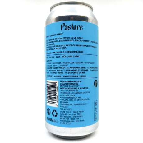 Pastore Summer Berry Ripple Sour 4% (440ml can)-Hop Burns & Black