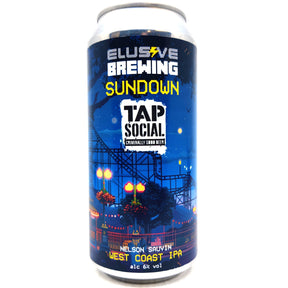 Elusive Brewing x Tap Social Sundown West Coast IPA 6% (440ml can)-Hop Burns & Black