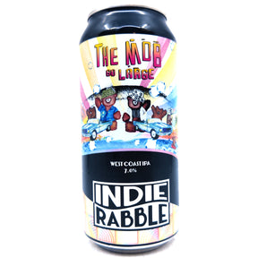 Indie Rabble The Mob Go Large West Coast IPA 7% (440ml can)-Hop Burns & Black