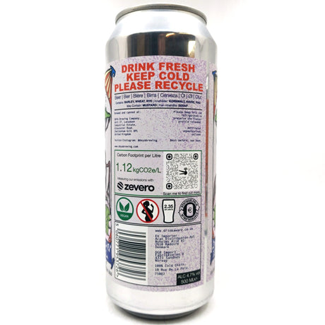 DEYA Electric Kool Aid Dry Hopped Wit Beer 4.7% (500ml can)-Hop Burns & Black