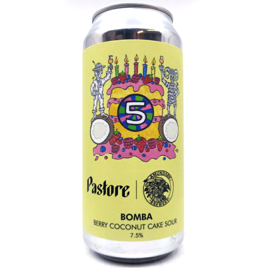 Pastore x Amundsen Bomba Berry Coconut Cake Sour 7.5% (440ml can)-Hop Burns & Black